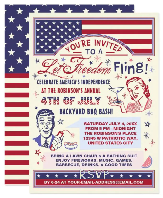 4th of July invitation