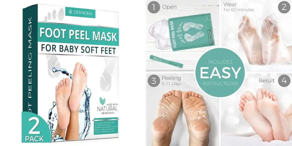 Foot Care Routine Products for Soft Feet, DERMORA Exfoliating Peeling Natural Treatment