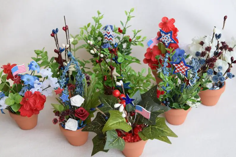 4th of July Miniature Artificial Flowers